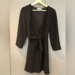 New WAYF Black Wrap Dress
